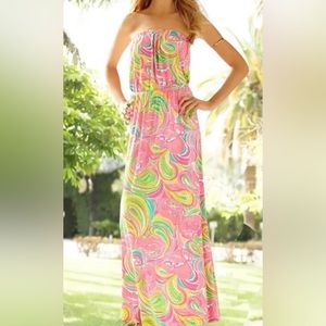 Women’s Lily Pulitzer strapless floor length dress- Size small
